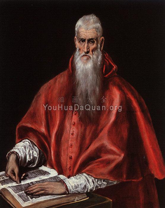 Saint Jerome as a Cardinal - 埃尔·格列柯